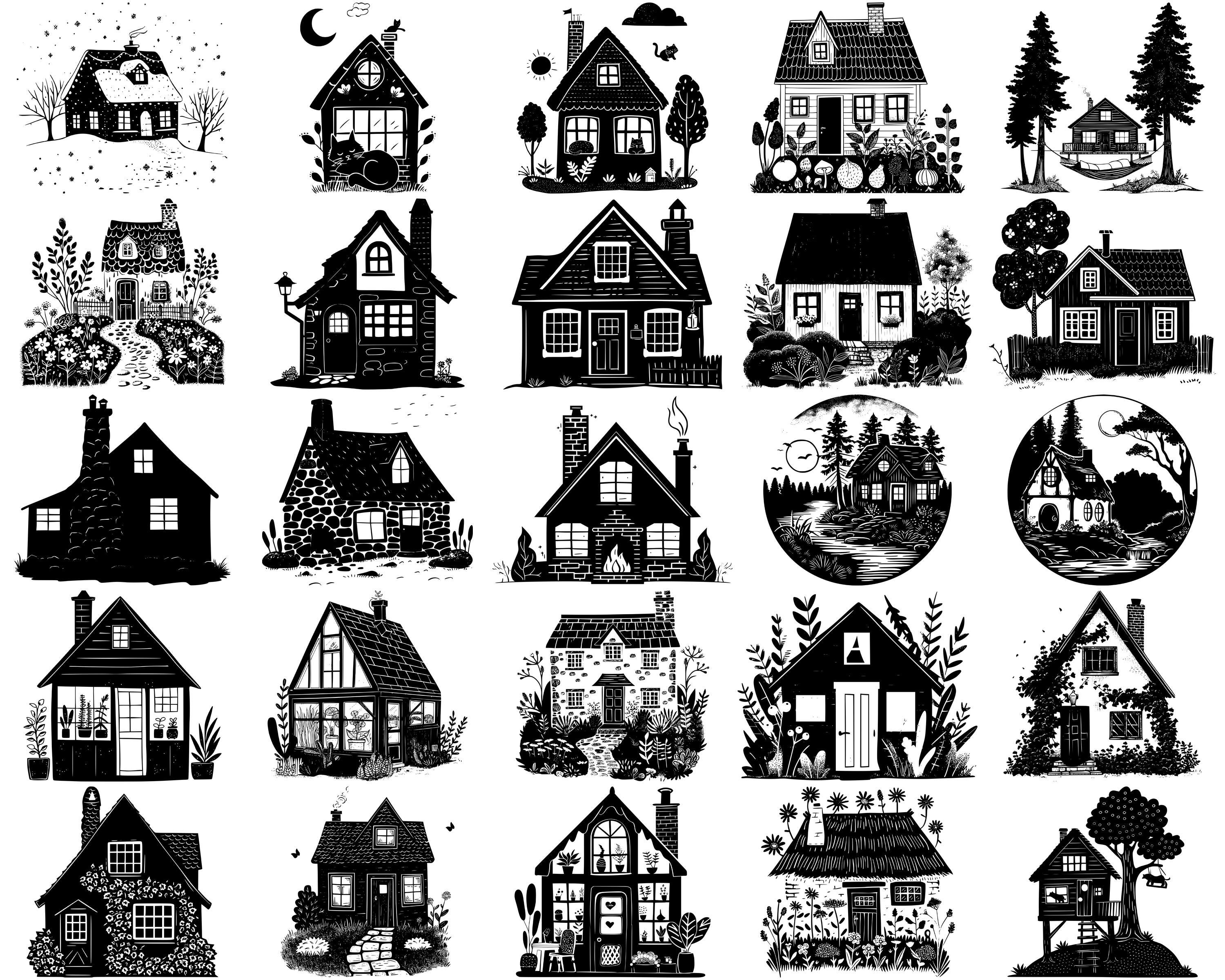 Cozy Cottage SVG Bundle, Set of 100, Instant Digital Download Svg Png ...