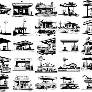 Abandoned Gas Station SVG Bundle: 100 Retro Designs (digital Download ...