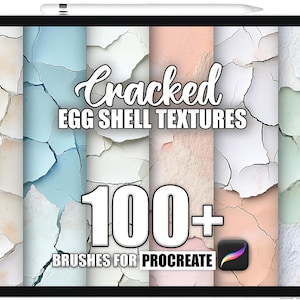 Cracked Eggshell Texture Procreate Brushes: 100+ Seamless Patterns (Digital Download)