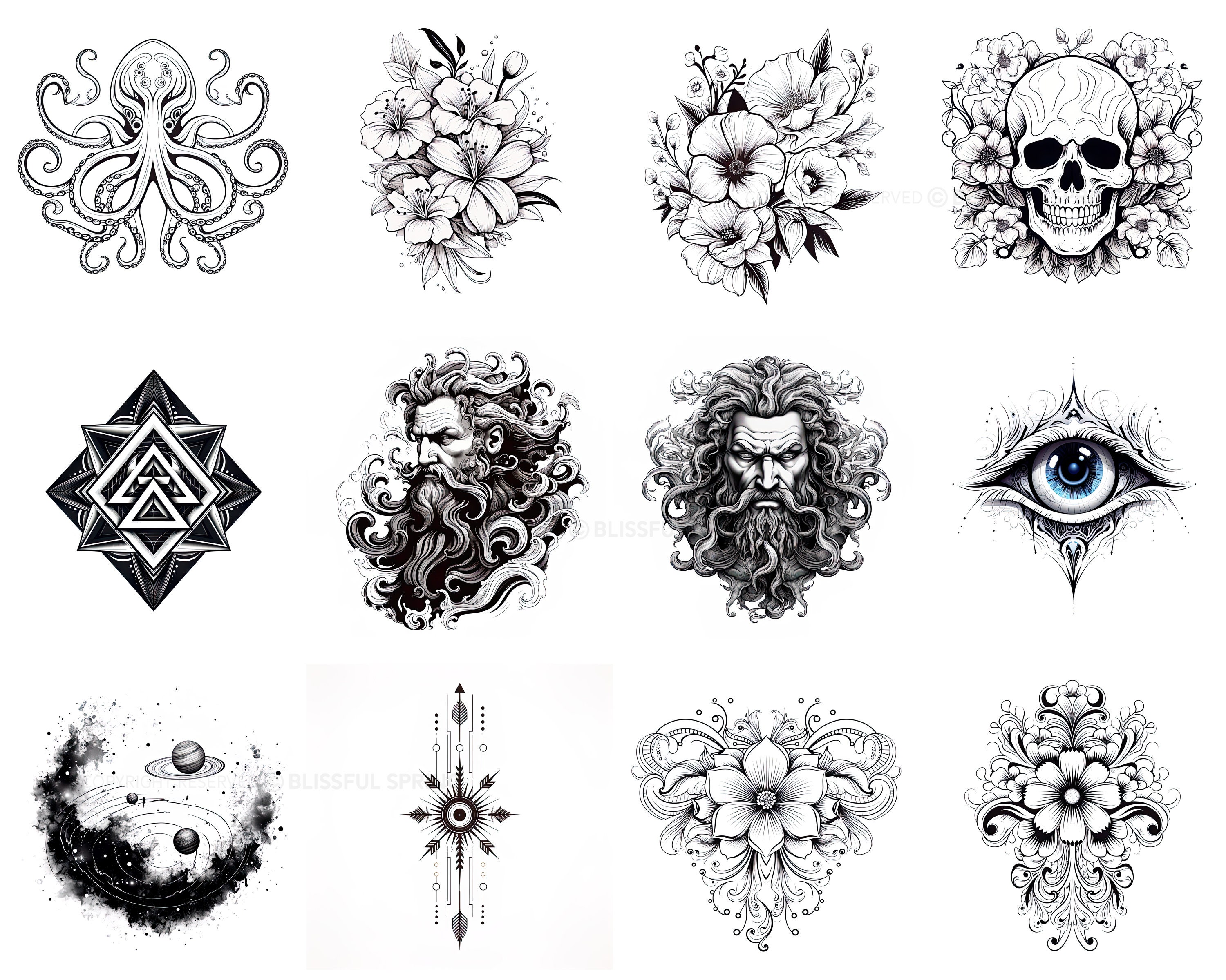 100+ Realism Tattoo Procreate Brush Set | Unique Tattoo Style Stamp ...