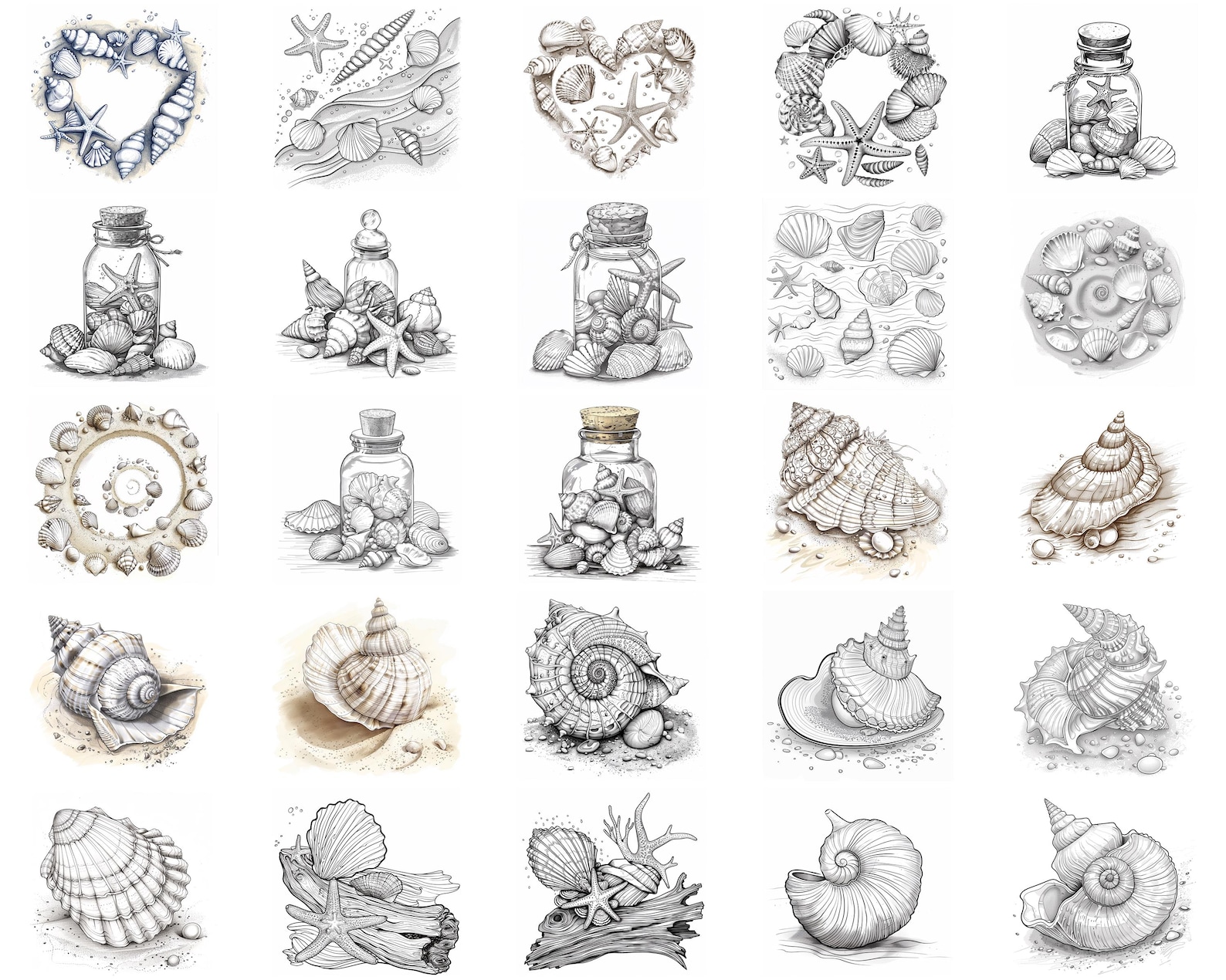 128+ Seashell Procreate Brush Set | Stamps for Procreate | Instant ...