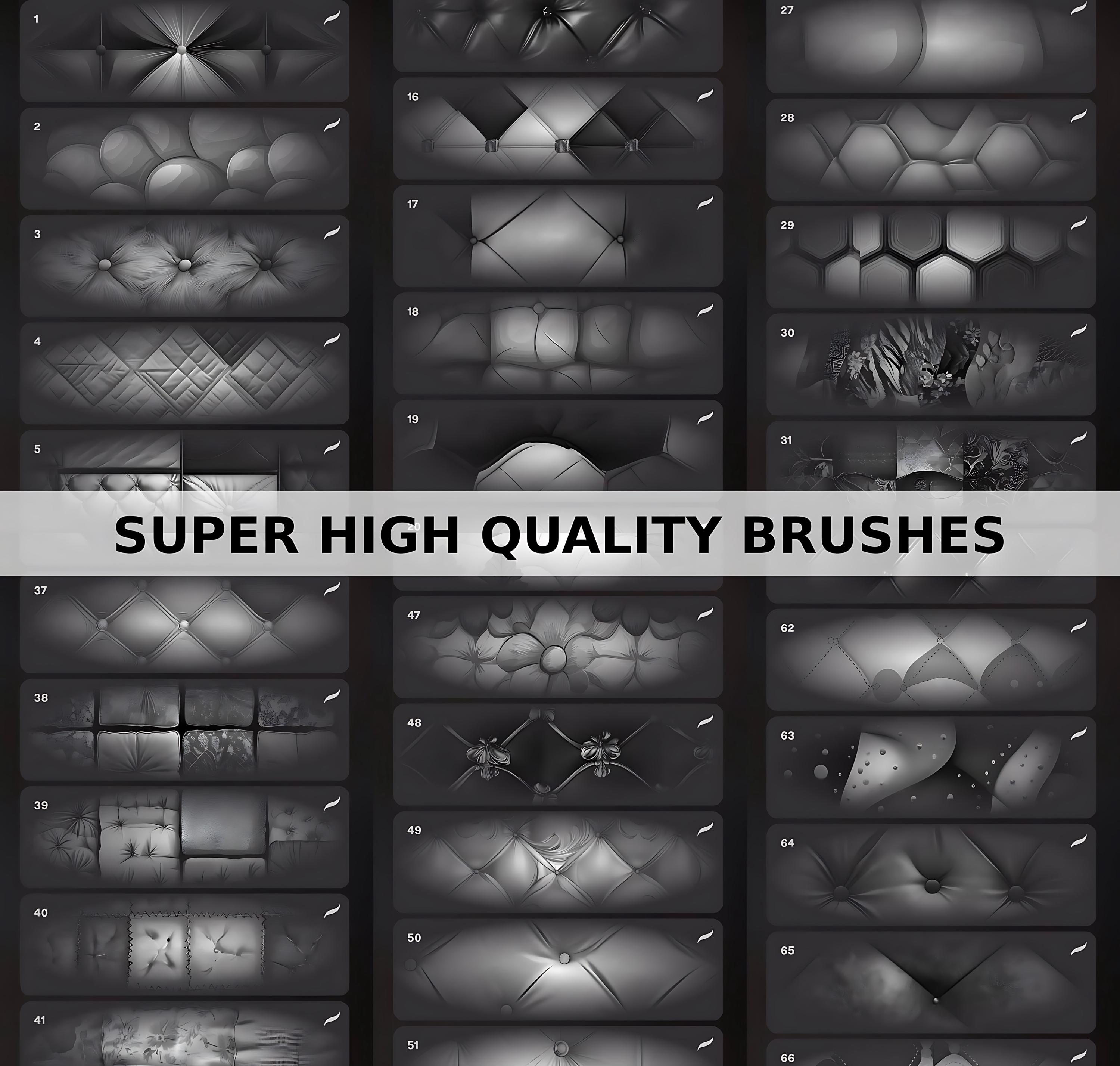 100+ Puffed Quilt Texture Procreate Brushes: Seamless Patterns (digital ...