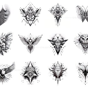 100+ Dotwork Tattoo Procreate Brush Set | Unique Tattoo Style Stamp ...
