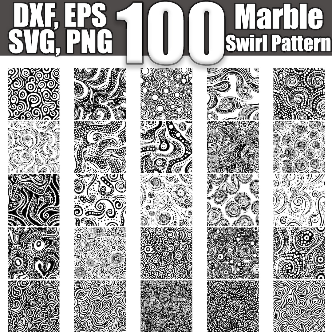 Marble Swirl Pattern SVG Bundle: 100 Seamless Designs (digital Download ...