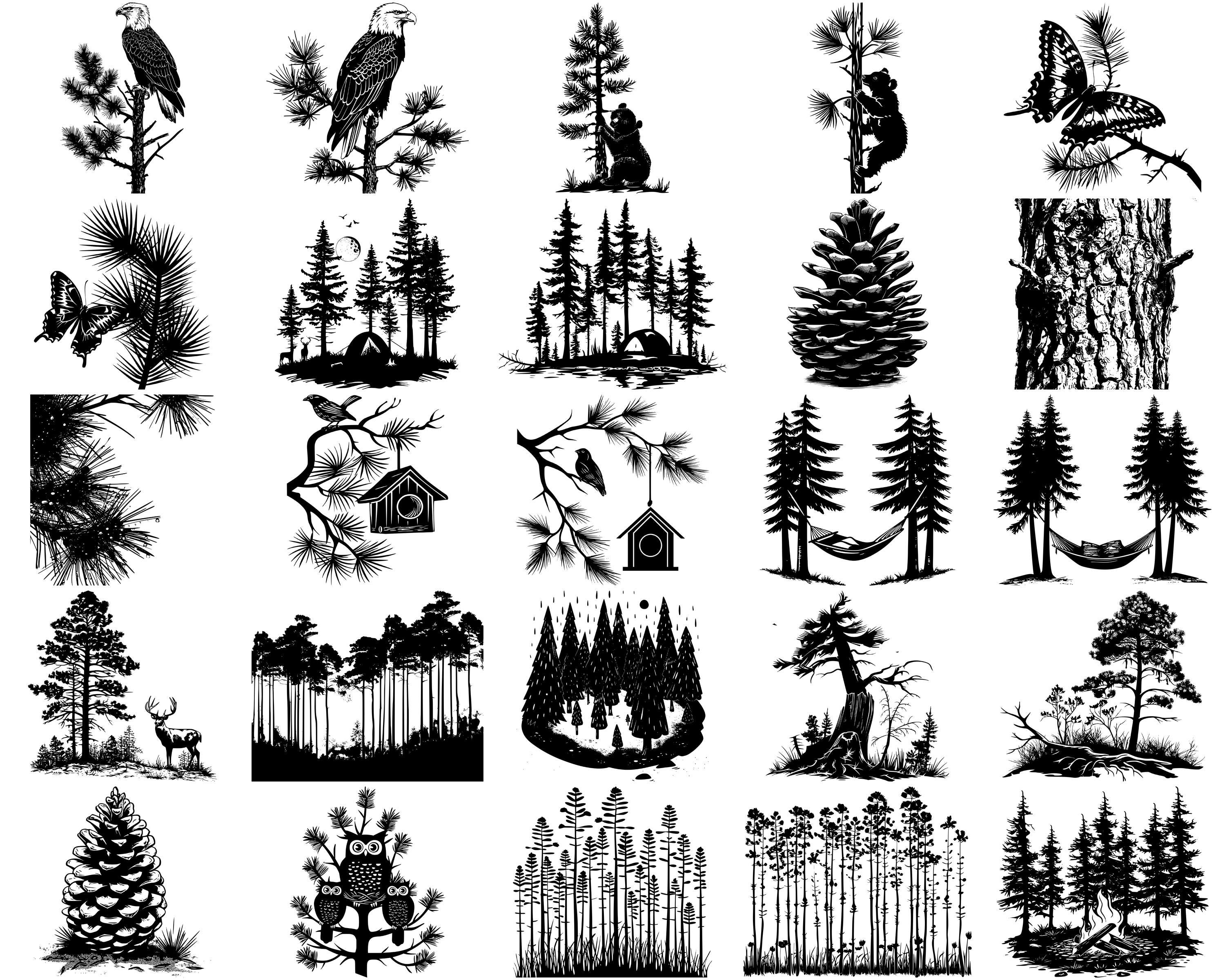 Rustic Tree Svg Loblolly Pine Tree SVG Bundle: Rustic Forest Designs (digital Download ...
