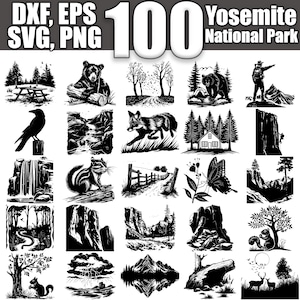Yosemite National Park  SVG Bundle, Set of 100, Instant Digital Download svg png dxf eps