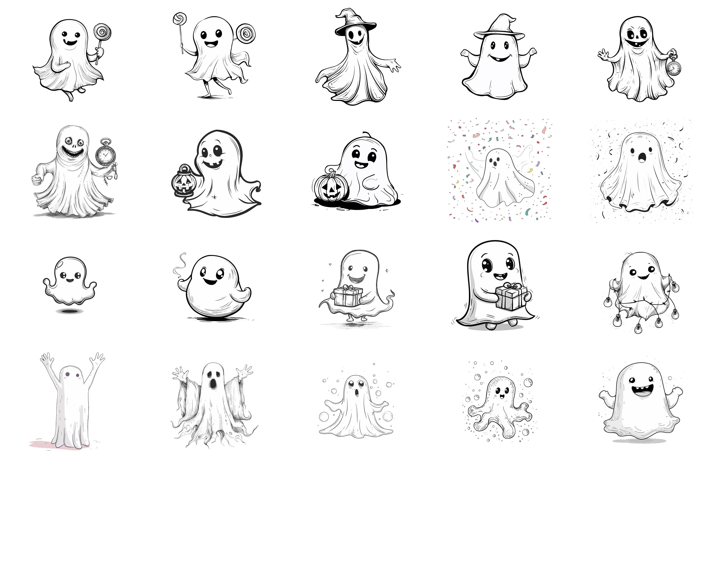 100+ Cute Ghost Procreate Brush Set | Procreate Stamp Brushes | Instant ...