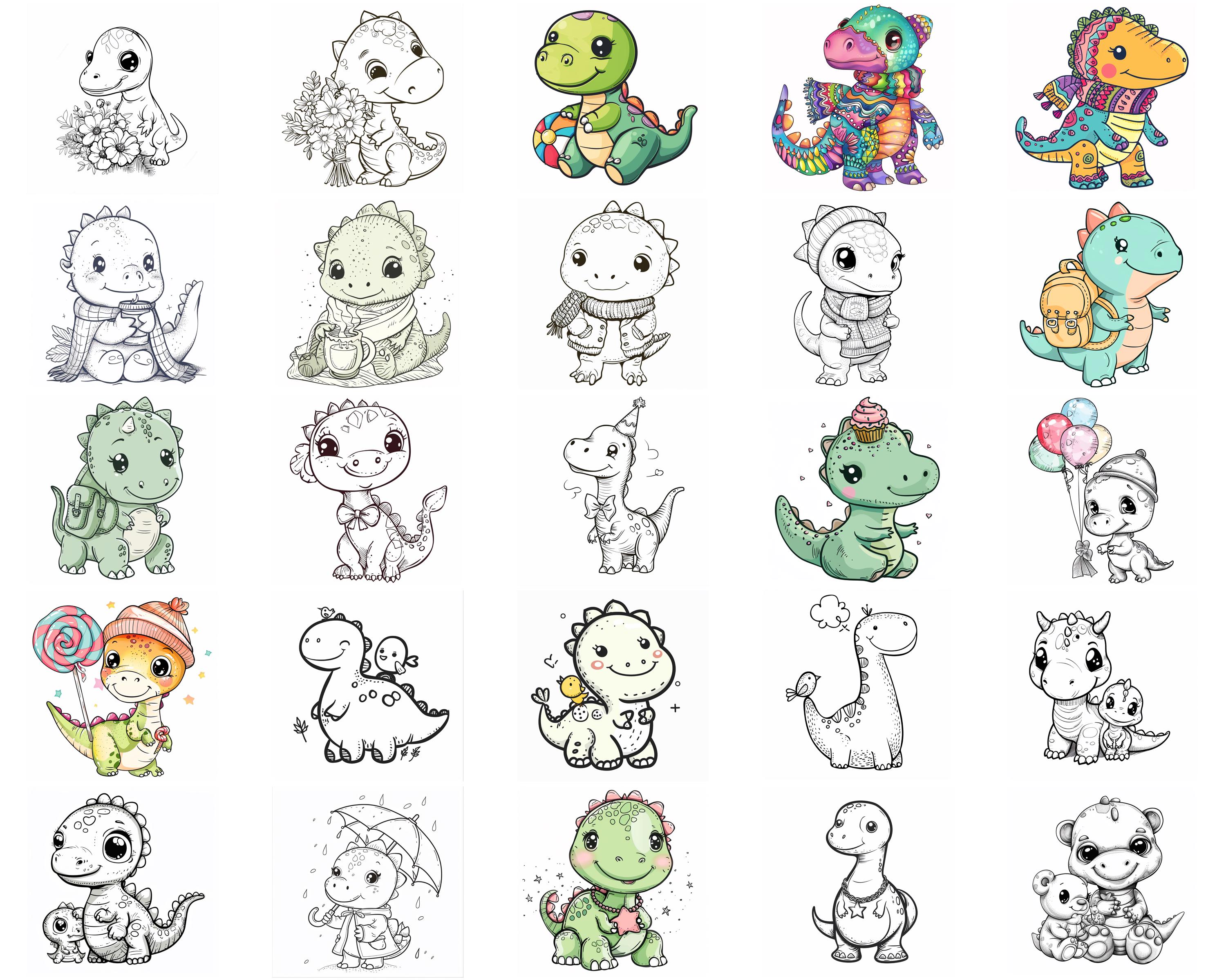 150+ Kawaii Dinosaur Procreate Brush Set | Stamps for Procreate ...