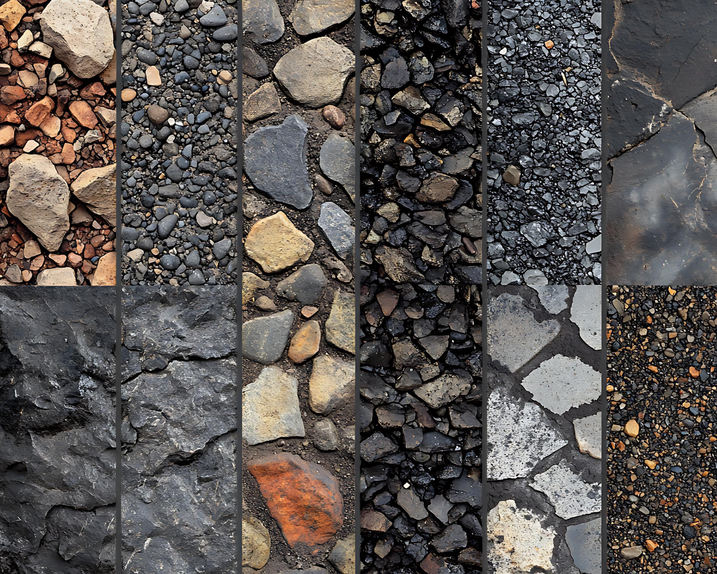 Grvel Pattern Gravel Texture Procreate Brushes: 100+ Seamless Stone Patterns (instant ...