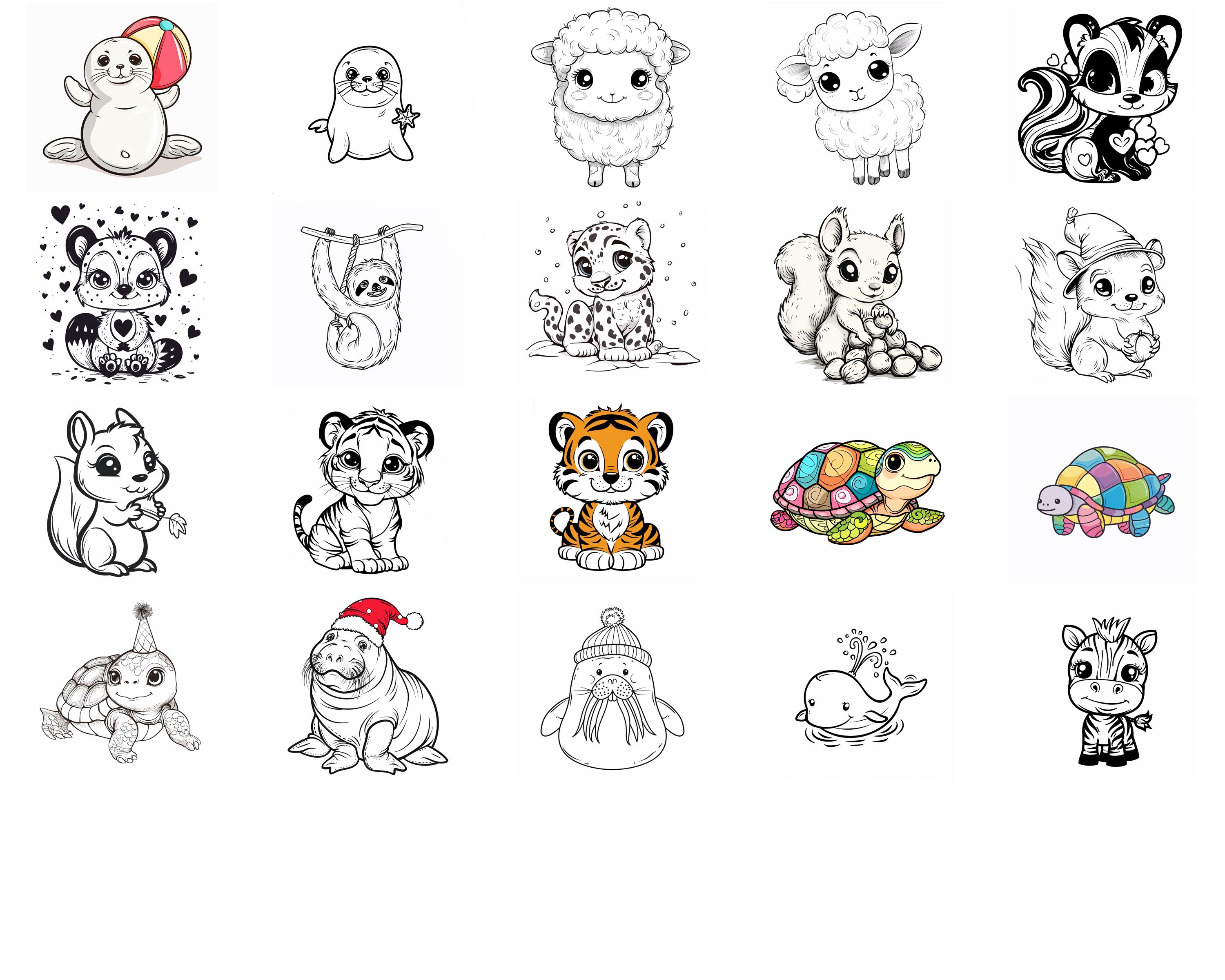 150+ Kawaii Animals Procreate Brush Set | Stamps for Procreate ...