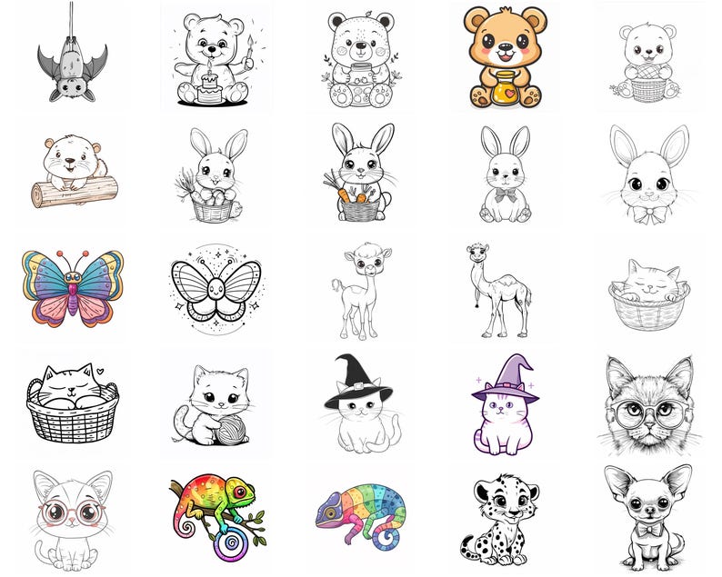 150+ Kawaii Animals Procreate Brush Set | Stamps for Procreate ...