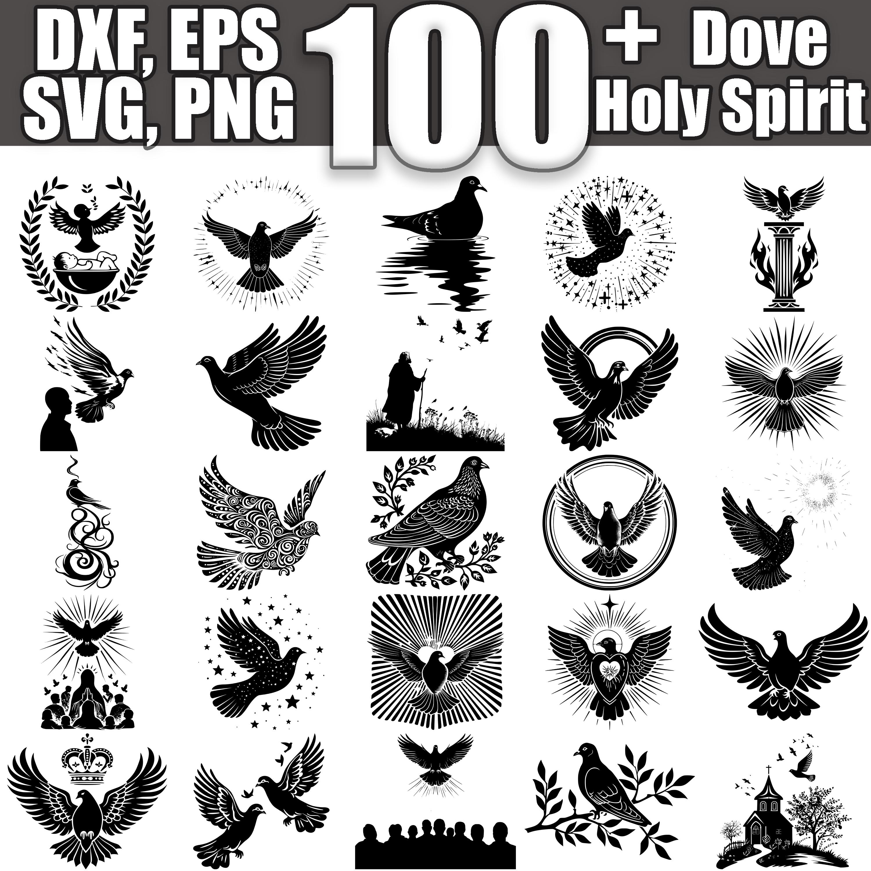 Dove and Holy Spirit SVG Bundle: 100 Faith Designs (Digital Download)