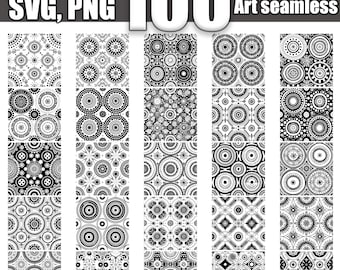 Persisk matta sömlöst mönster SVG-paket, set med 100, direkt digital nedladdning svg png dxf eps