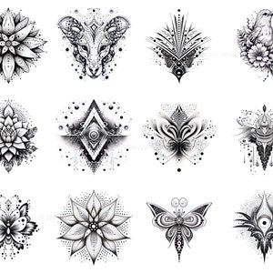 100+ Dotwork Tattoo Procreate Brush Set | Unique Tattoo Style Stamp ...
