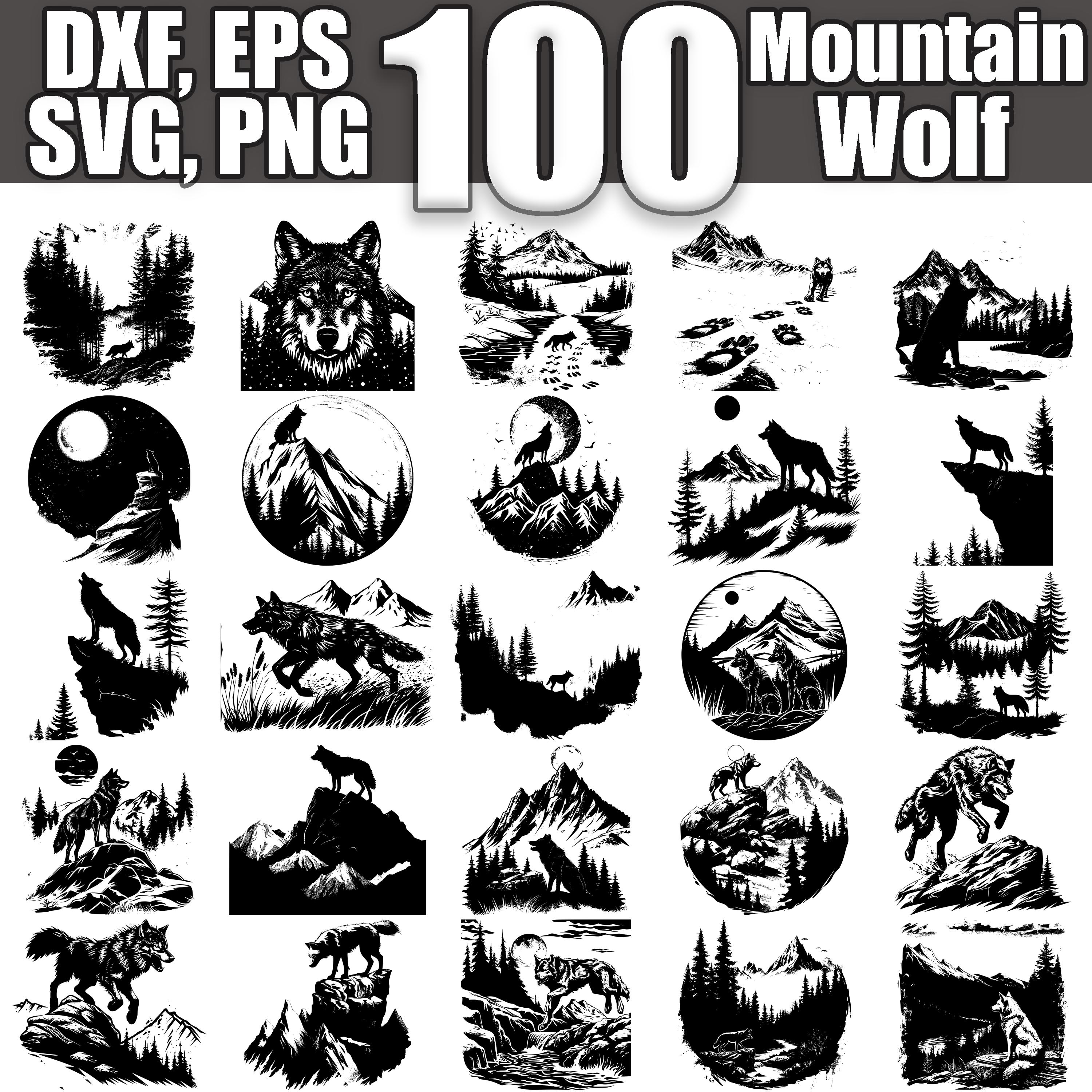 Mountain Wolf SVG Bundle, Set of 100, Instant Digital Download Svg Png ...