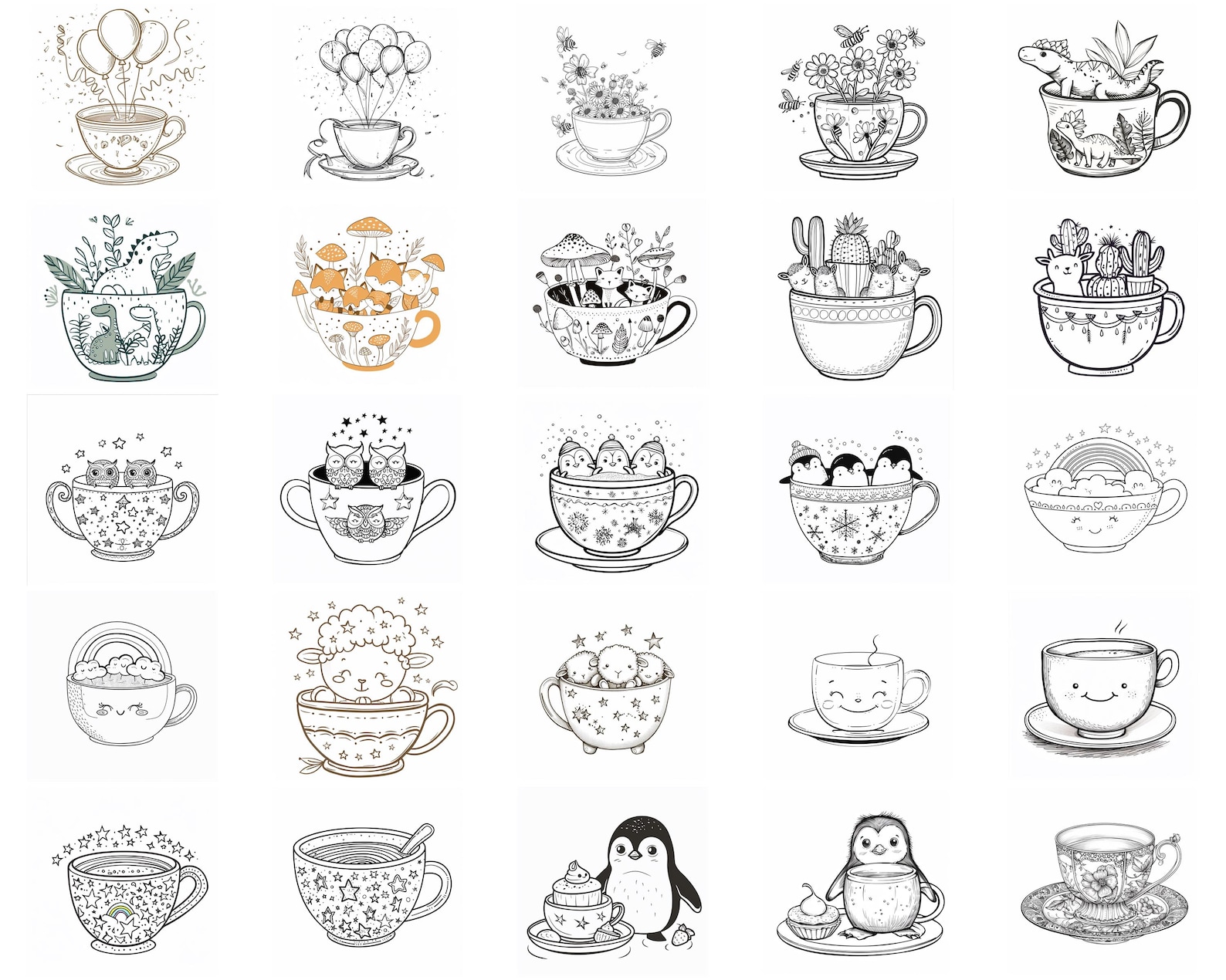 128+ Teacup Procreate Brush Set | Stamps for Procreate | Instant ...