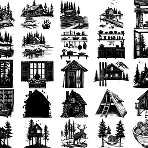 Rustic Cabin SVG Bundle: Wood-themed Designs (digital Download) - Etsy