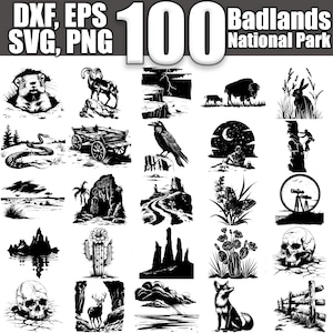 Badlands National Park SVG Bundle: 100 Landscape Designs (Digital Download)