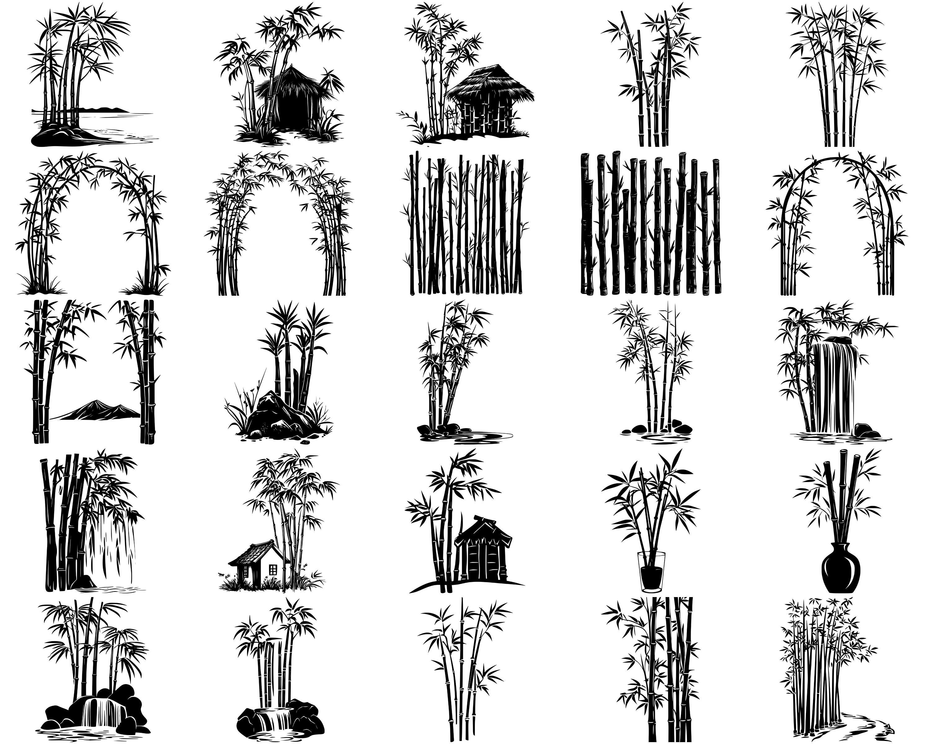 Bamboo SVG Bundle, Set of 100, Instant Digital Download Svg Png Dxf Eps ...