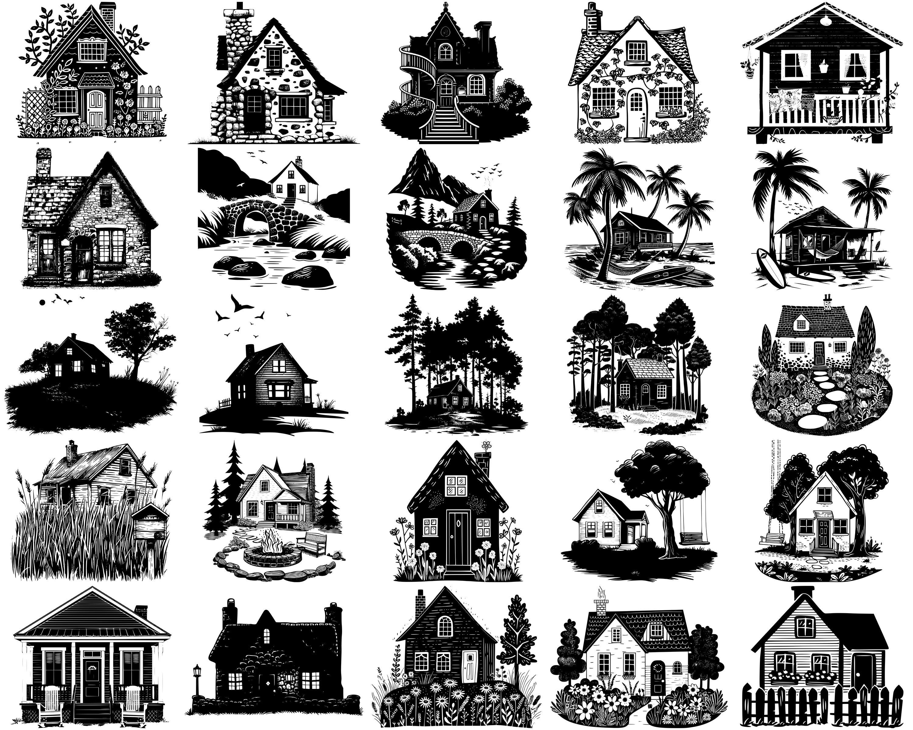 Cozy Cottage SVG Bundle, Set of 100, Instant Digital Download Svg Png ...