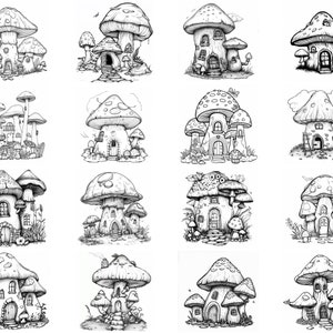 135+ Mushroom House Procreate Brush Set | Stamps for Procreate ...