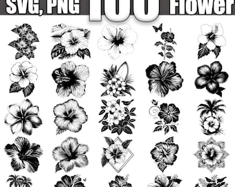 Hawaii Flower SVG Bundle, Set of 100, Instant Digital Download svg png dxf eps