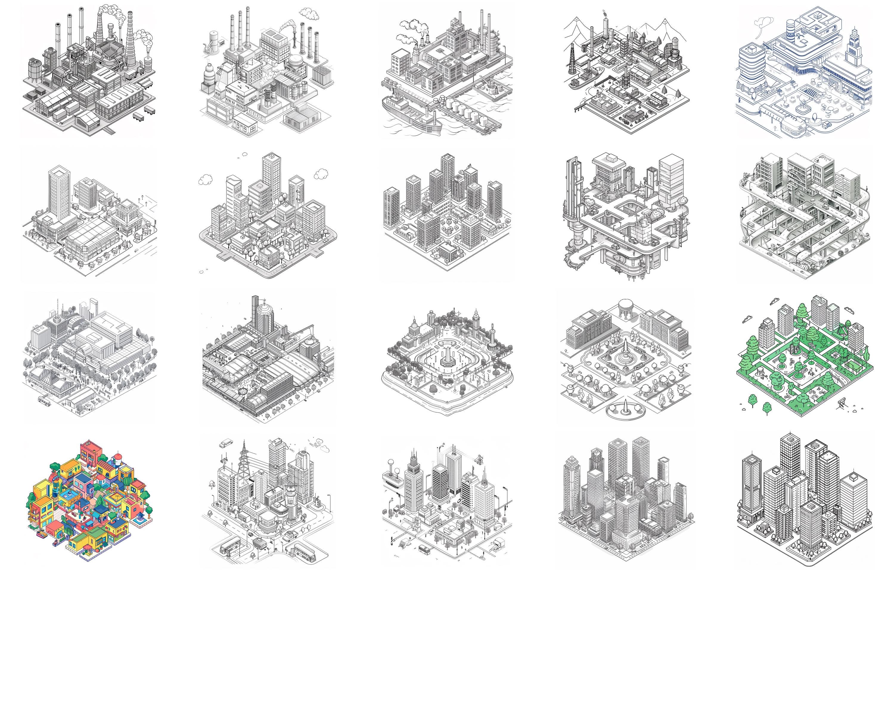 100+ Isometric City Procreate Brush Set | Procreate Stamp Brushes ...