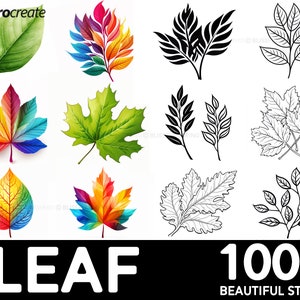 100+ Leaf Procreate Brush Set | Unique Leaf Stamp Brushes | Instant Digital Download