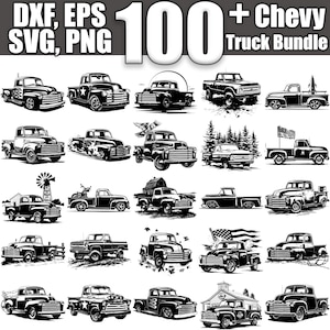 Chevy Truck SVG Bundle, Set of 100, Instant Digital Download svg png dxf eps