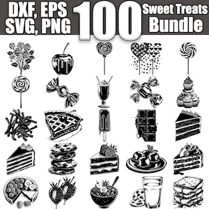 Sweet Treats SVG Bundle, Set of 100, Instant Digital Download svg png dxf eps