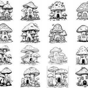 135+ Mushroom House Procreate Brush Set | Stamps for Procreate ...