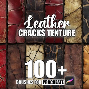 Leather Cracks Texture Procreate Brushes: 100+ Seamless Patterns (Instant Download)