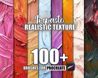 100+ Impasto Texture Procreate Brushes: Seamless Painterly Patterns (Digital Download)