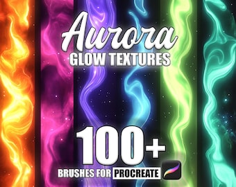 100+ Aurora Glow Texture Procreate Pattern brushes, Seamless Textures Procreate Brushes, Instant Download