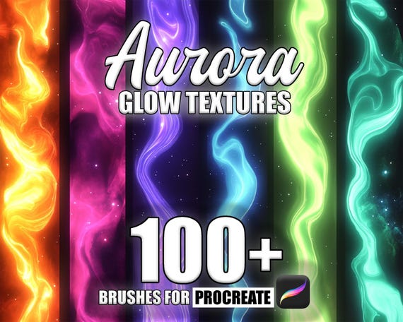 Aurora Glow Procreate Brushes: 100+ Seamless Texture Patterns (Instant Download)