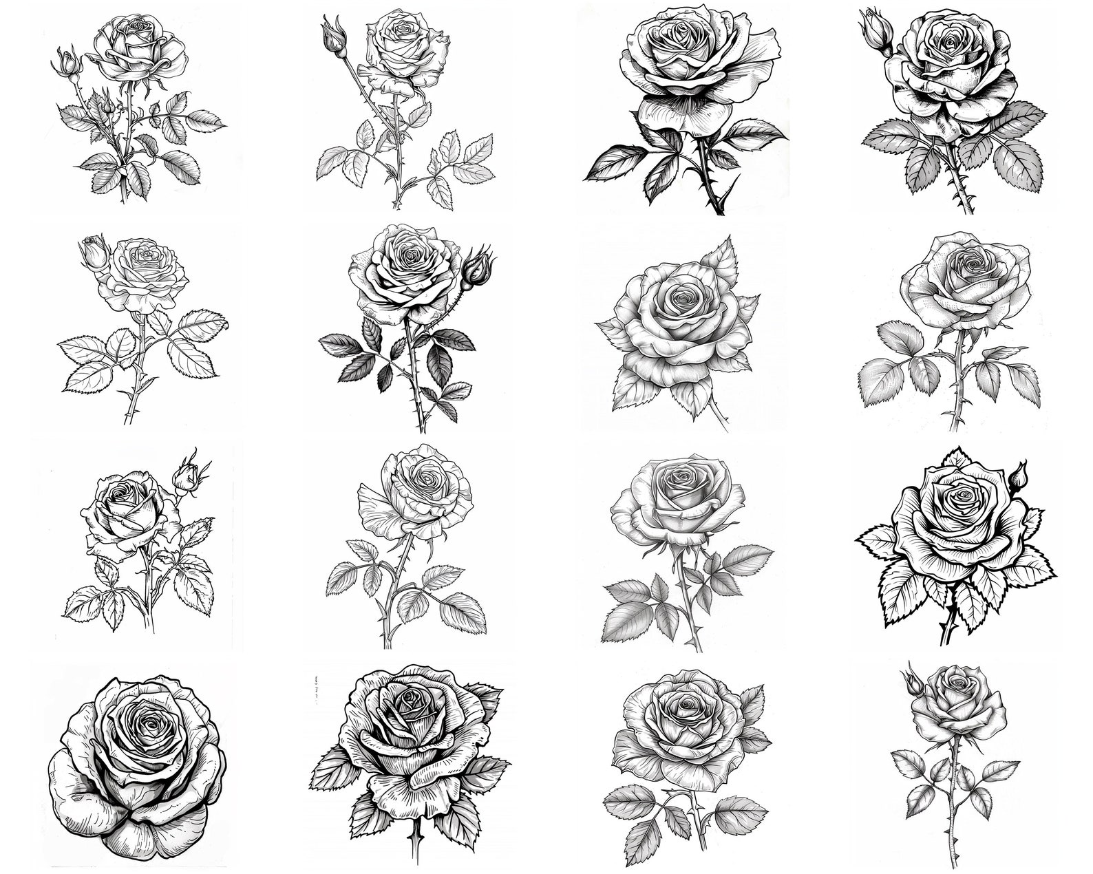 145+ Rose Flower Procreate Brush Set | Stamps for Procreate | Instant ...
