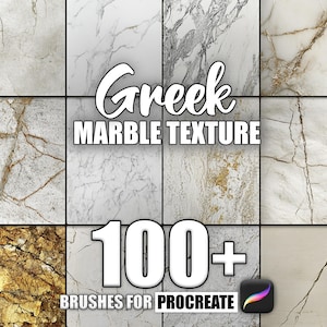 Greek Marble Texture Procreate Brushes: 100+ Seamless Patterns (Instant Download)