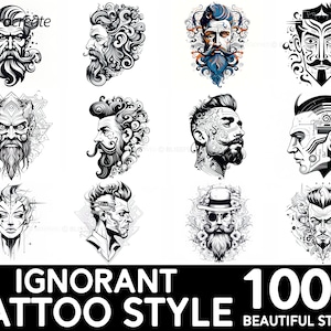 100+ Ignorant Tattoo Procreate Brush Set | Unique Tattoo Style Stamp Brushes | Instant Digital Download