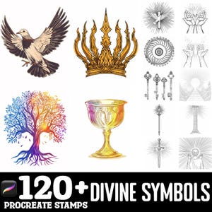 100+ Divine Symbols Procreate Brush Set | Procreate Stamp Brushes | Instant Digital Download