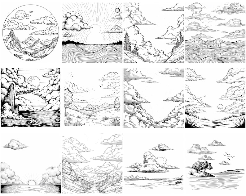 145+ Clouds Procreate Brush Set | Stamps for Procreate | Instant ...