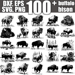 Buffalo Bison SVG Bundle, Set of 100, Instant Digital Download svg png dxf eps