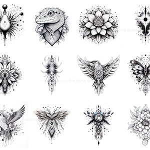 100+ Dotwork Tattoo Procreate Brush Set | Unique Tattoo Style Stamp ...