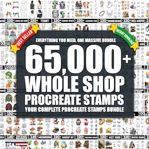65,000+ Procreate Stamps Bundle – Whole Shop Artist Stamp Collection – Ultimate Procreate Stamp Library – Instant Download