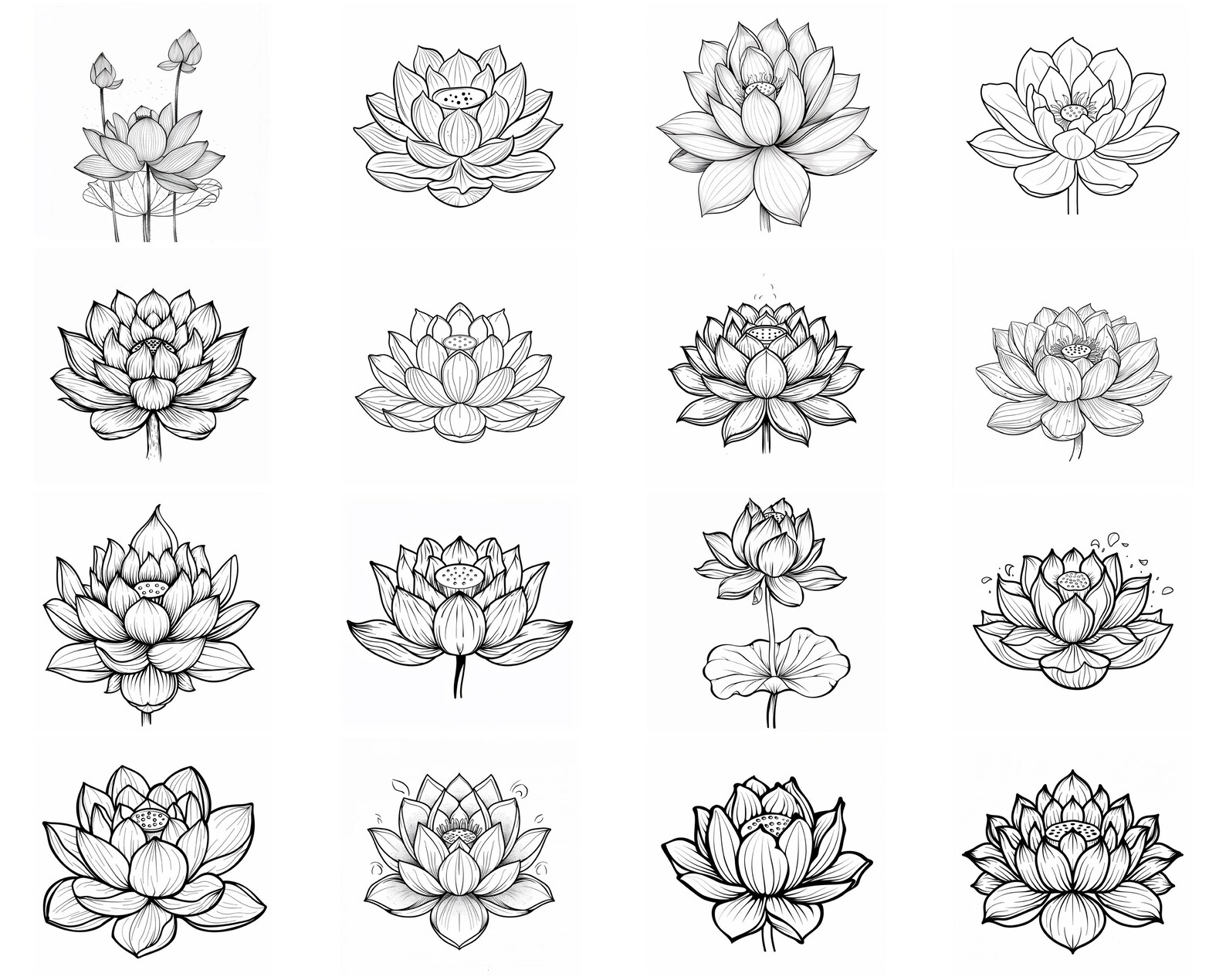 150+ Lotus Procreate Brush Set | Stamps for Procreate | Instant Digital ...