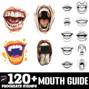 100+ Mundführer Procreate Pinselset | Procreate Stempel | Sofortiger digitaler Download
