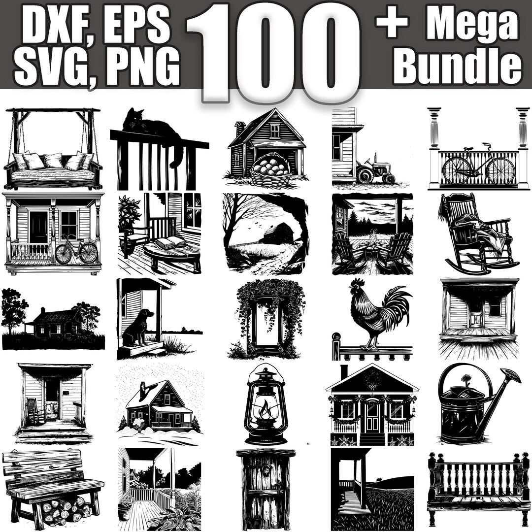 Rustic Farmhouse Porch SVG Bundle: 100 Designs (digital Download) - Etsy