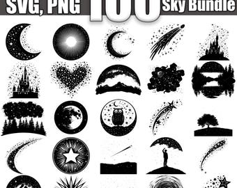 Starry Sky SVG Bundle, Set of 100, Instant Digital Download svg png dxf eps