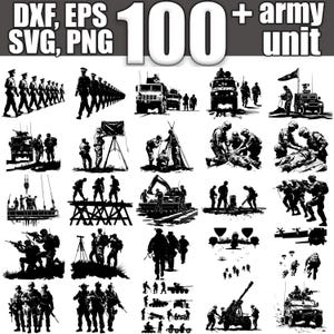 Army Unit SVG Bundle, Set of 100, Instant Digital Download svg png dxf eps