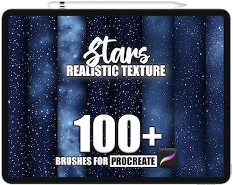 Pinceles de textura de estrellas para Procreate: Más de 100 patrones celestiales sin fisuras (descarga instantánea)