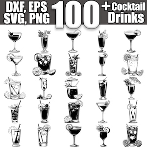 Coctail Drinks SVG Bundle, Set of 100, Instant Digital Download svg png dxf eps